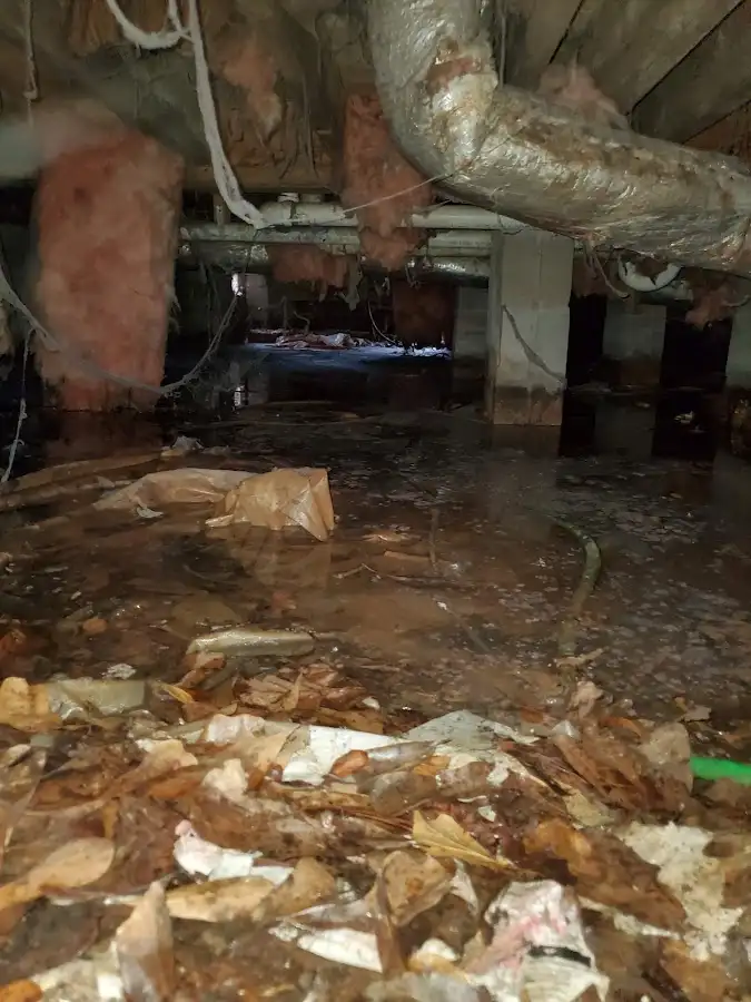 Crawl space flood assessment for Commercial Water Damage Restoration in Highland Park